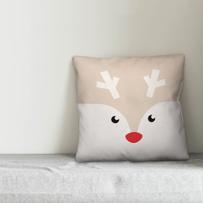  Rudolph Face Throw Pillow