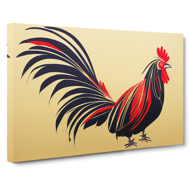 Pleasing Rooster Abstract - Wrapped Canvas, 40cm H x 60cm W x 3cm D