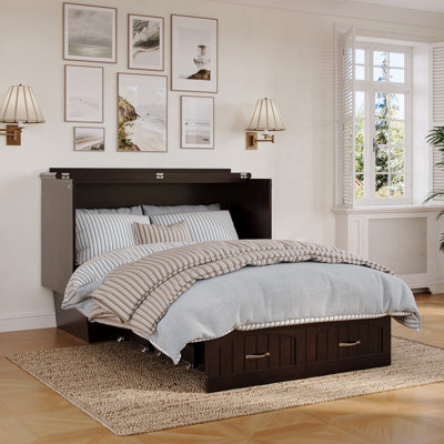 Kindig Murphy Bed Chest with 6" Mattress, Storage and Built-in Charger