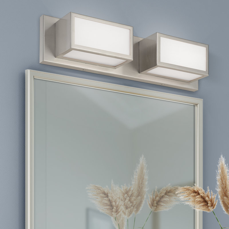 Aminah 2 - Light Dimmable LED Bath Bar, Brushed Nickel