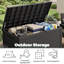PawsomePad 100 gallons Boîte de rangement extérieure, contenant de terrasse en résine imperméable avec couvercle verrouillable, organisateur de patio pour coussins et outils de jardin, noir-130917210