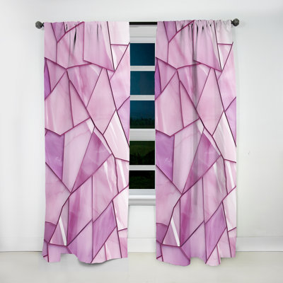 Bransford Pink Tranquil Surrender Collages - Collages Curtain - Velvet Room Darkening - 1 panel