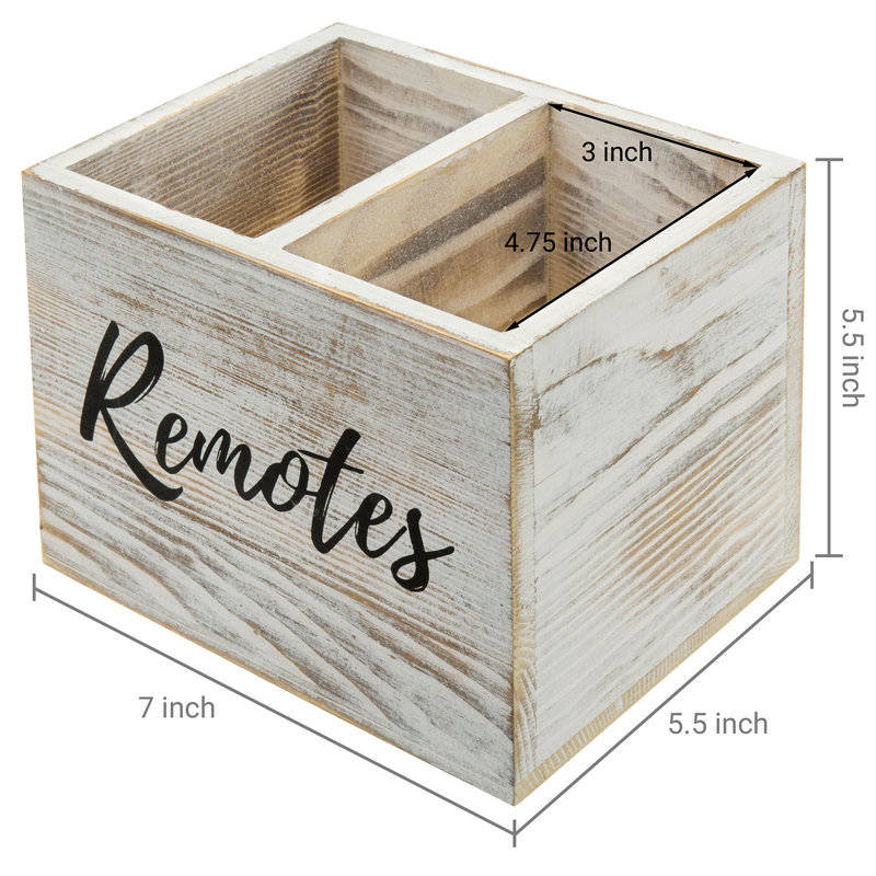 Pergande Brown/White Remote Control Holder, Whitewashed