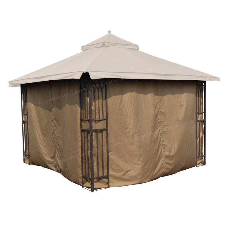 Beige Polyester Privacy Curtain Set for 10' x 10' Gazebo