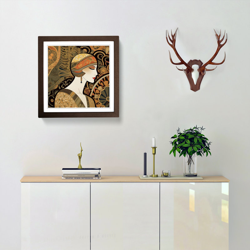 Single Picture Frame Print on Wood, Walnut