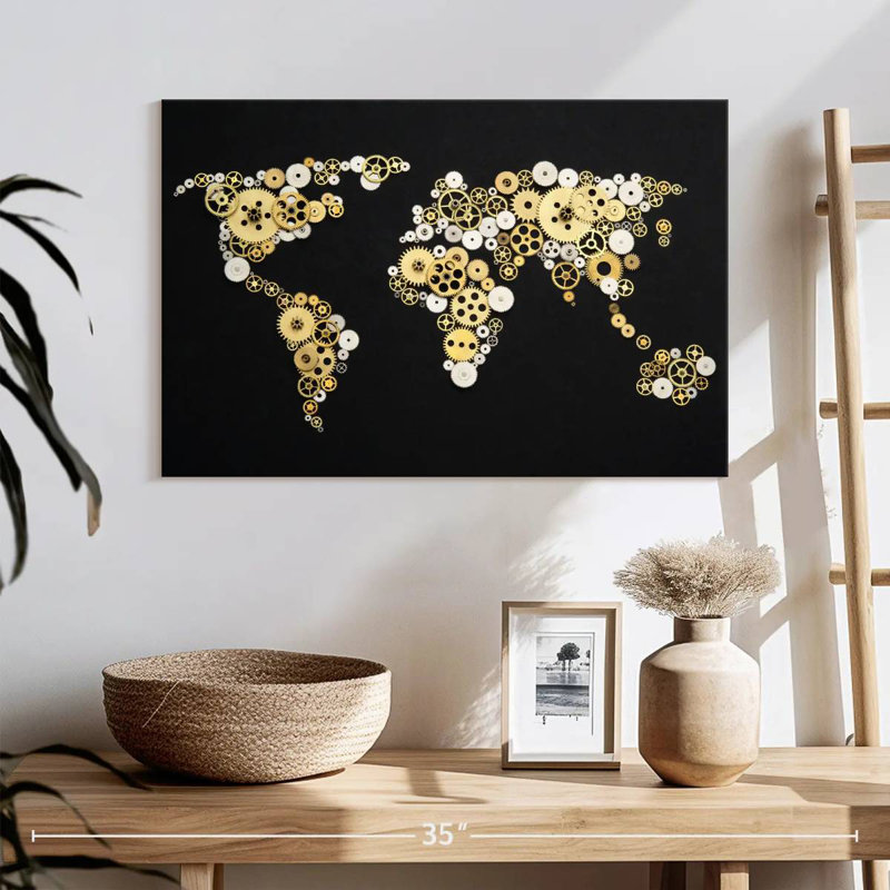 Carte du monde Aliaz Gear, H 16 po x l 24 po