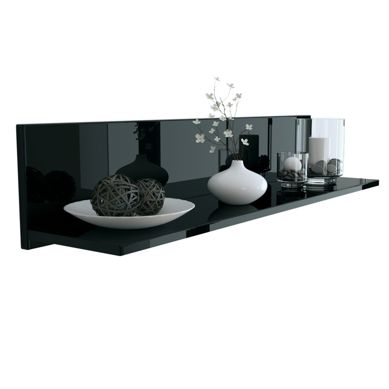 Floating Shelf Mccrary, Glossy Black