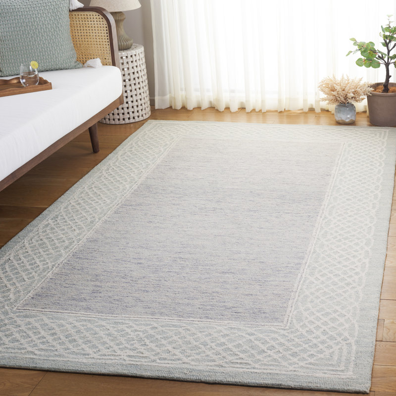 Ebony 275 Hand Tufted Indian Wool Pile Geometric Rug, Rectangle 5' x 8'