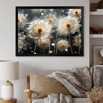 " White Teal Dandelion Symphony I "
