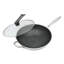 Wok de cuisson antiadhésif à double face en acier inoxydable avec couvercle
