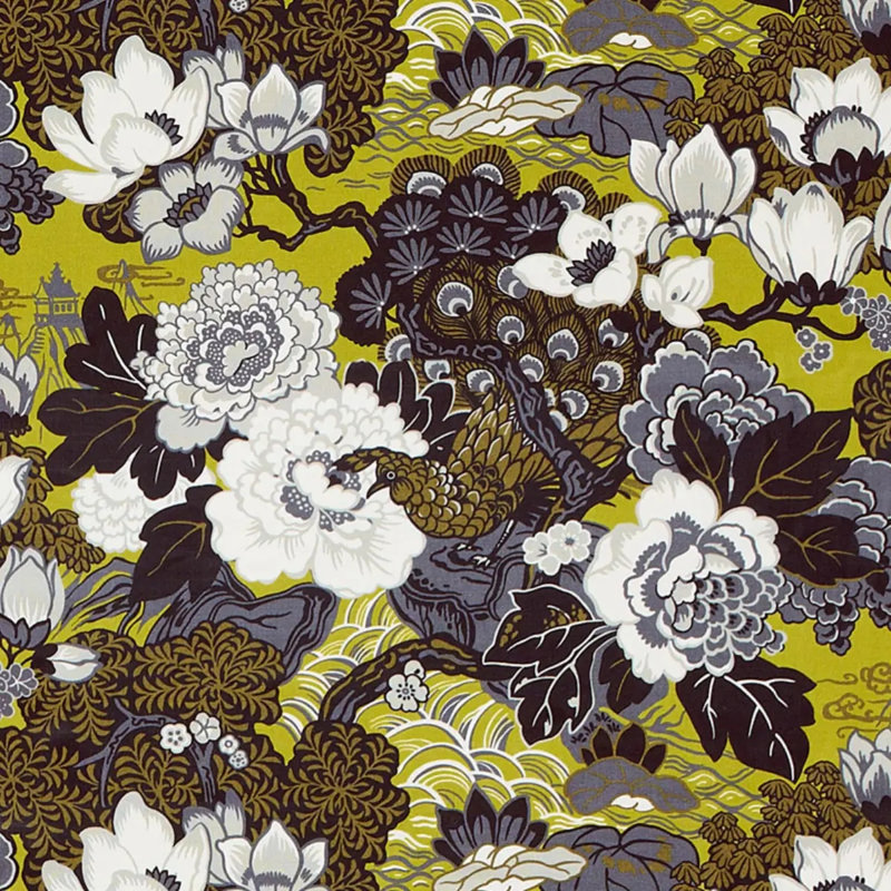 Shanghai Peacock Fabric, Brass