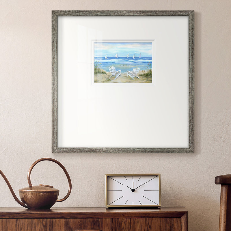 Seaside Escapepremium, reproduction encadrée, H 21 po x l 21 po x P 1,25 po, Chêne