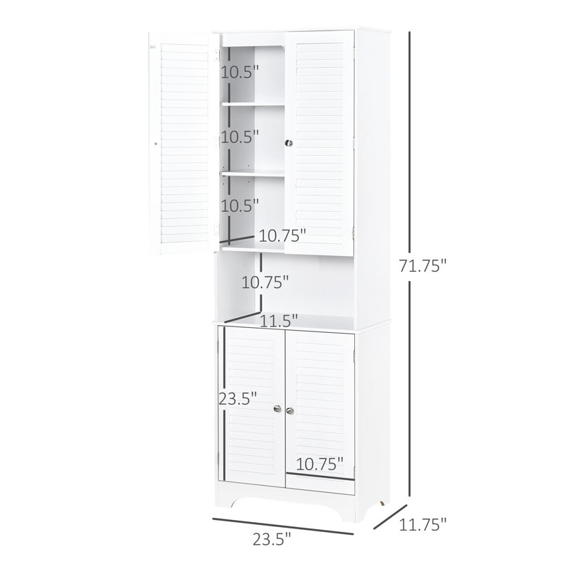Bathroom Cabinet Storage Cupboard Double Door Toilet Cabinet
