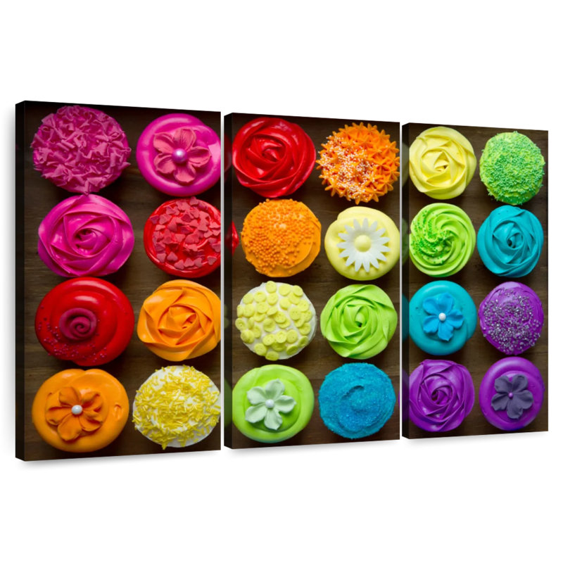 Yarlin Rainbow Cupcakes, 20" H x 33" W