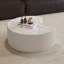 Table basse ronde de 39,37 po avec motif Mars pour le salon, table basse ronde moderne pour le salon, sans assemblage (motif Mars)-465193140-453897541