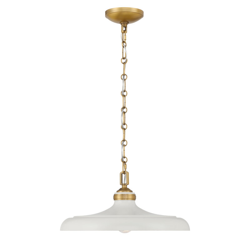 1 LIGHT PENDANT, Legacy Brass/Off White Cream