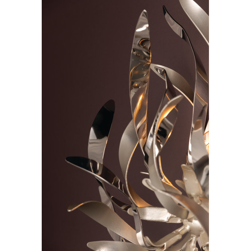 Graffiti 1-Light Silver and Polished Stainless Flush Mount