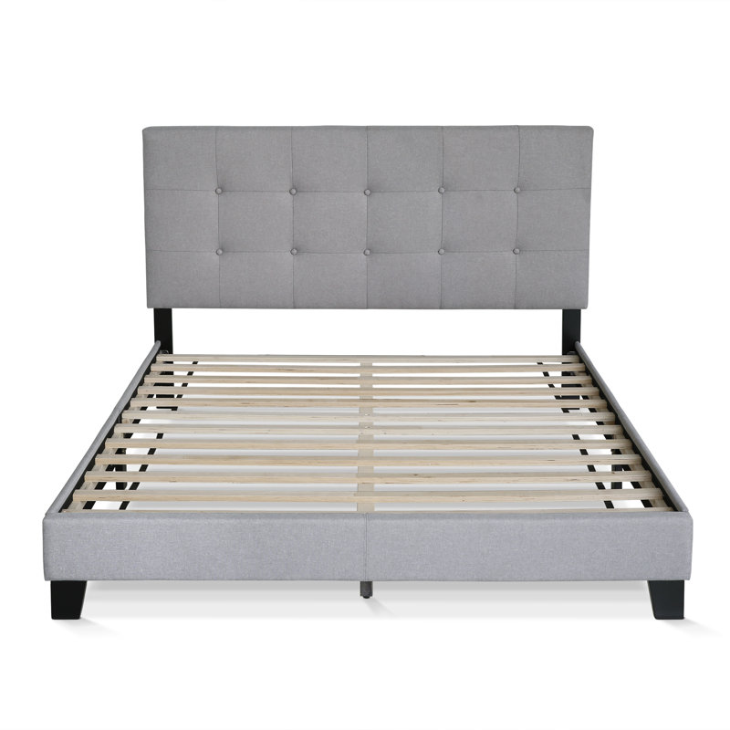 Carlester Upholstered Platform Bed, Queen, Glacier