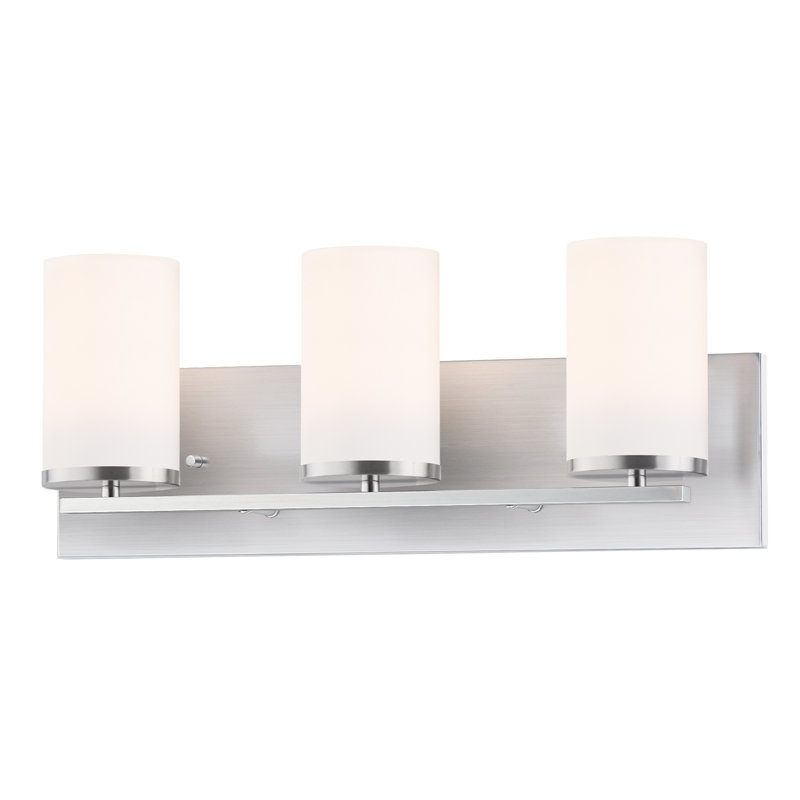 Barre d'éclairage de salle de bain Grajeda, Nickel satiné