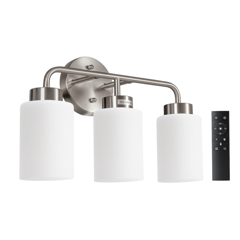 Éclairage pour meuble-lavabo 3 lumières à intensité variable, Argent argent
