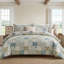 Ensemble d'édredon rétro 100% coton bleu à motif patchwork rétro Ensemble de 3 édredons toutes saisons doux et respirant (patchwork bleu, très grand)-123261144
