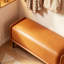 Banc rembourré en similicuir orange