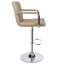 Tabouret de bar 32,5 po à dossier carré avec accoudoirs réglables-1526915064