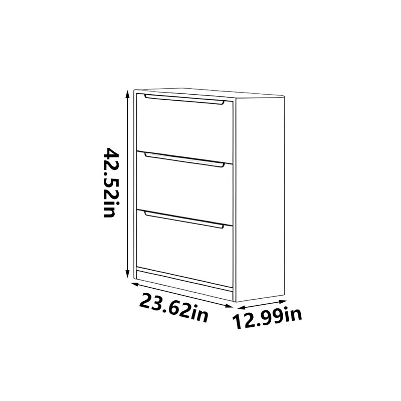 Modern simple furniture storage shoe cabinet, 42.52" H x 23.62" W x 12.99" D