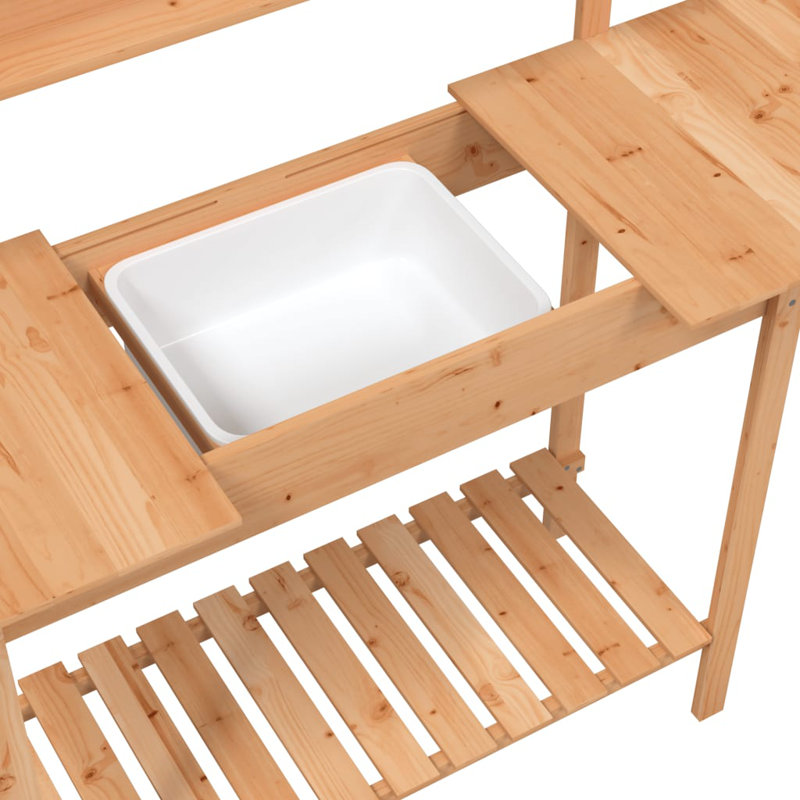 Braily Wood Potting Bench, Brown