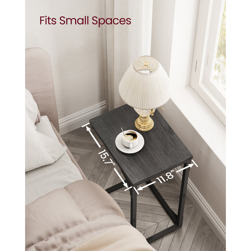 Alexann Sled End Table, Grey Oak, Black