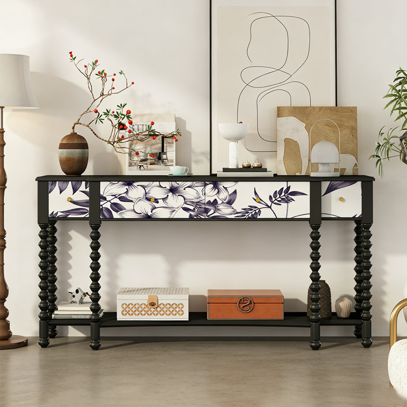 Elegant and retro drawer console table