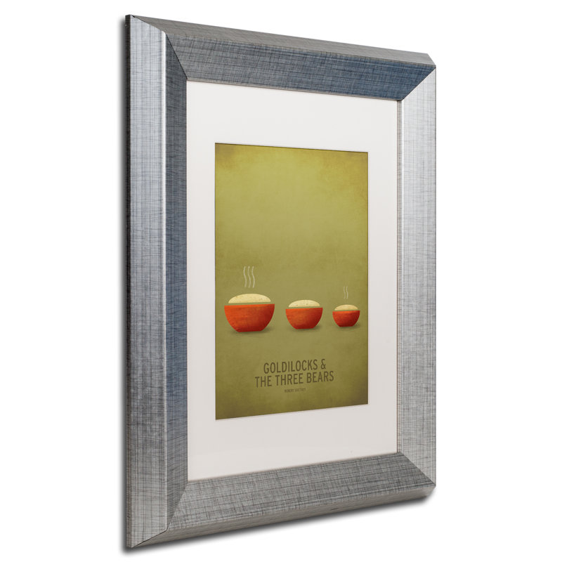 « goldilocks », art encadré, H 14 po x l 11 po x P 0,5 po, Blanc, Argent