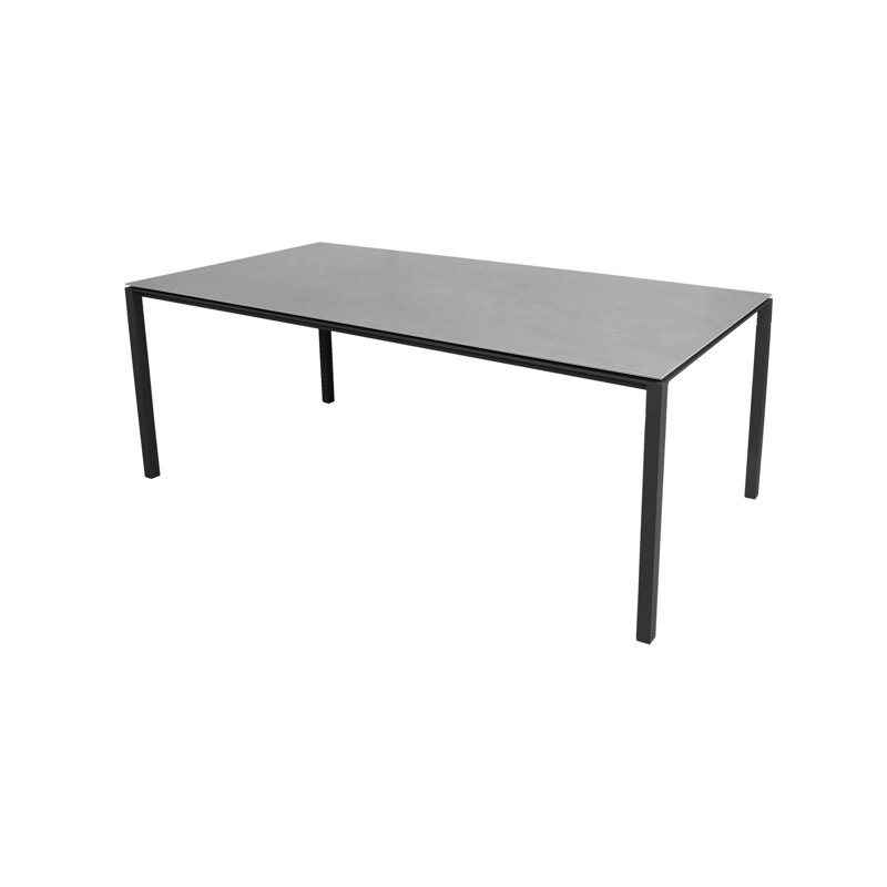 Pure Outdoor Dining Table, 39.4" W x 59.1" L x 29.5" H, Lava Gray/Concrete Gray