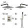 Dual Shower Head Thermostatic Rainfall Shower System with Rough in-Valve and Shower Body Spray
