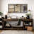 Grunge Abstract Paint Stroke Effect "Neutral Tan Brown Artwork, Rustic Living Room Wall Pictures, Large Framed Canvas Giclee Print 3 Pieces Wall Art Set" 16"x24"x3 pcs, 24"x36"x3 pcs-95099330-119402607-56497770