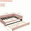 Lit de jour rembourré avec lit gigogne, structure de lit en bois robuste, conception de grille de diamant moderne, pour chambre à coucher, chambre d'amis (rose)-262713527