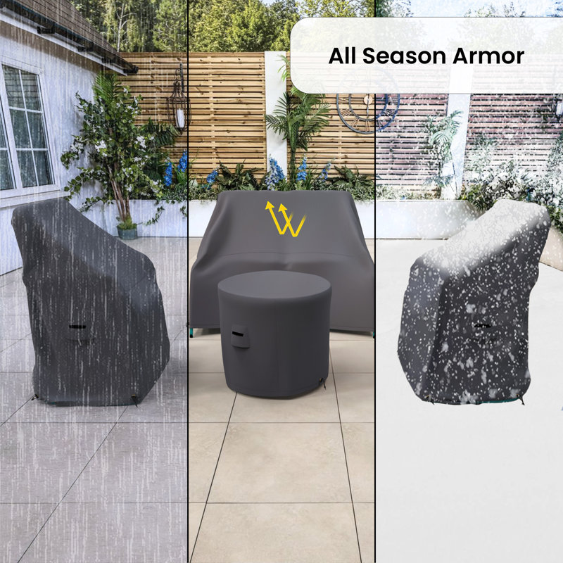 Calhuon Outdoor Conversation Set Covers For Burley 4-Piece Patio Seating Group, Water-Repellent UV-Resistant Polyester