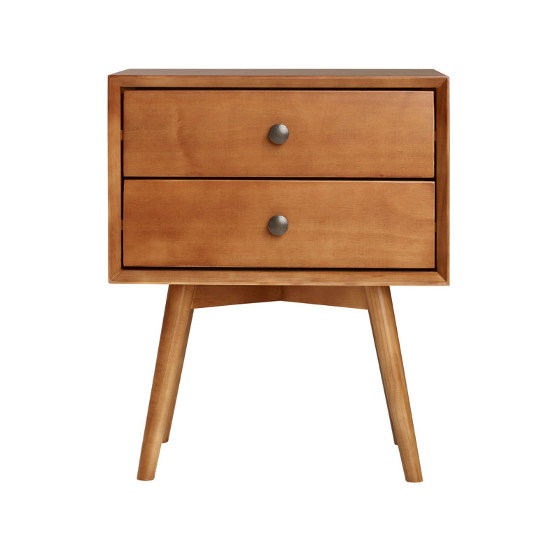 Table de chevet en bois massif Mid-Century, Caramel