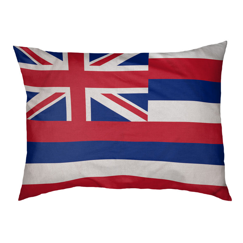 Coussin pour chien honolulu flag Burien, Moyen (L 29,5 po x P19,5 po x H 9,5 po)
