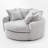 Upholstered Oversized Round Barrel Sofa Chair-1982638619
