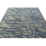 Distressed Homage Hand Knotted Wool Geometric Area Rug