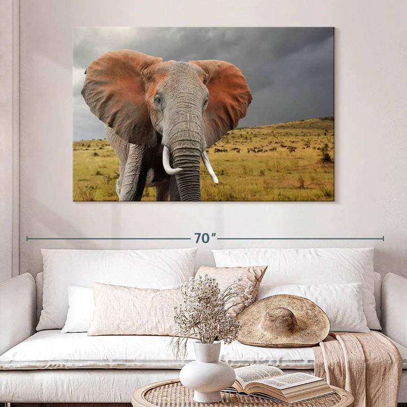 Brampt African Elephant, 34" H x 51" W