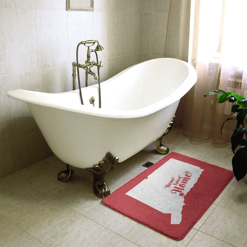 Tapis pour salle de bain new refuge home, l 21 po x L 34 po, Rouge