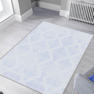 Elegant 3D Printed Area Rug, 4.6 x 7.2 ft | 100% Polyester, 0.31 in Pile Height, Antibacterial | Non-Slip PVC Felt Dot Underside, Machine Washable, Perfect for Living Room or Bedroom, Durable & Stylish Design