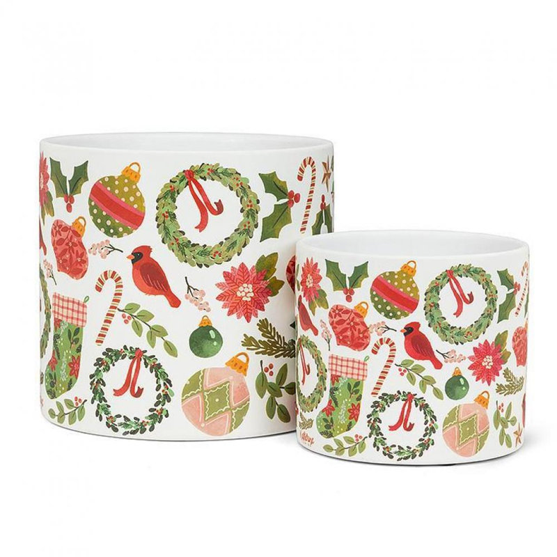 Cache-pot en céramique Brandolf, H 6 po x l 6,5 po x P 6,5 po