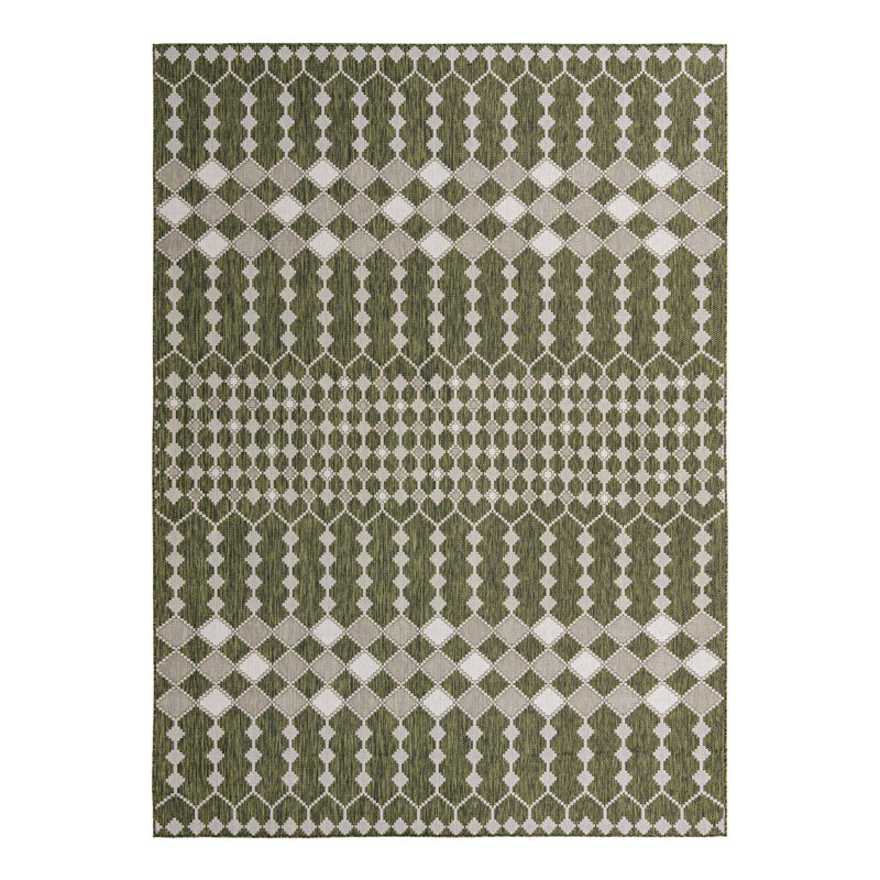Tapis d'extérieur Green_Unique Loom Traliccio, Rectangle de 10 pi x 14 pi