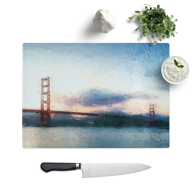 Glass Golden Gate Bridge Chopping Board, 28.5 cm W x 20 cm L
