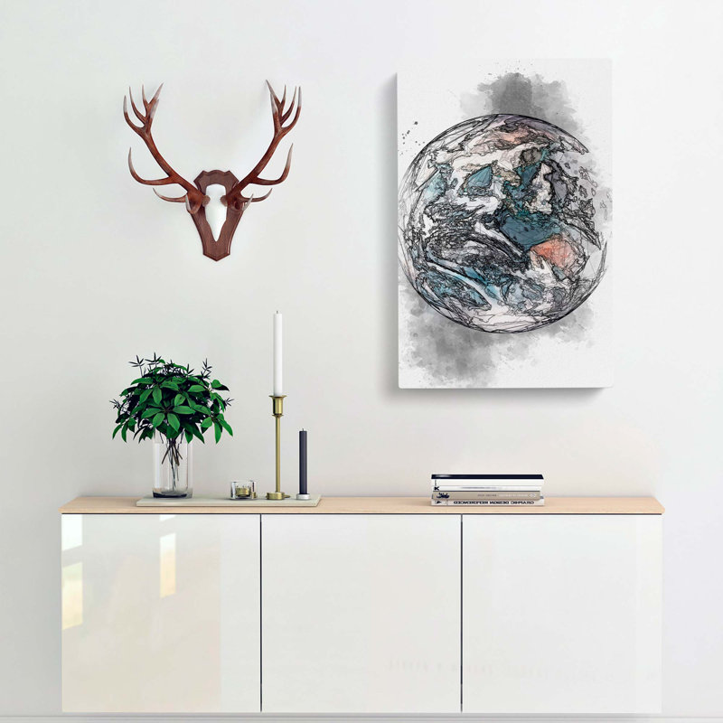 Planet Earth In Abstract - Wrapped Canvas, 20 x 14 Inch