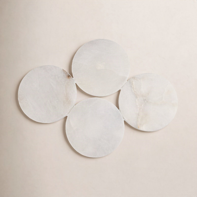 Marble Round 4 Piece Coaster Set