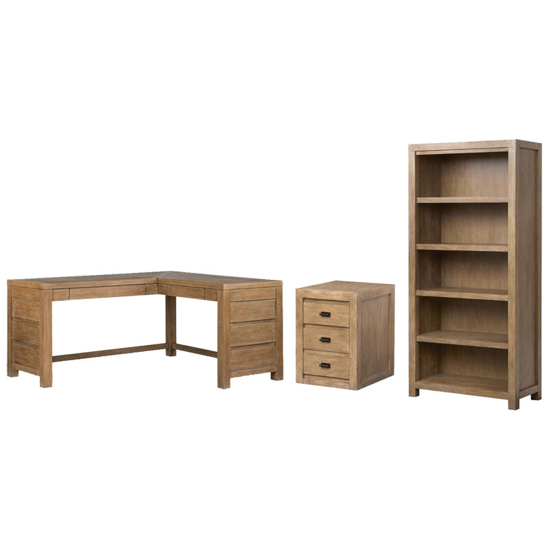 Bureau en L avec bibliothèque et classeur mobile